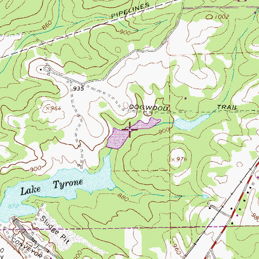 Topographic Map of Lake Tyrone North, GA