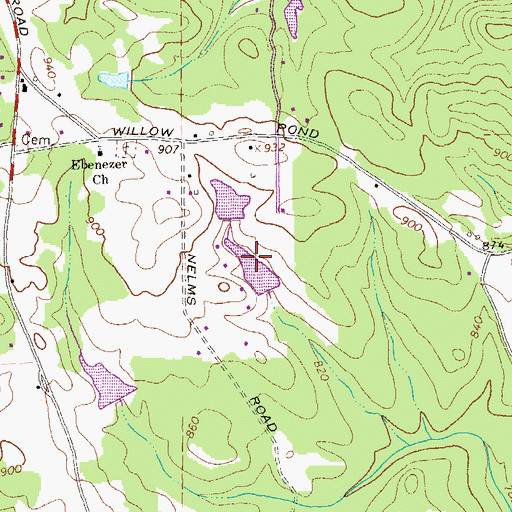 Topographic Map of McCord South Dam, GA