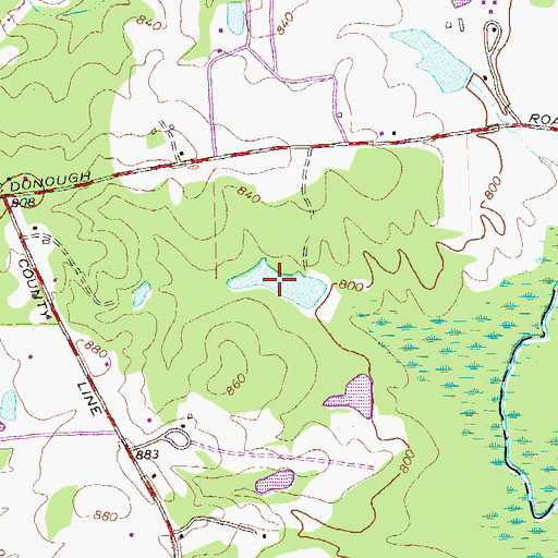 Topographic Map of Fievet Lake, GA