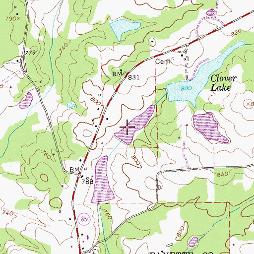 Topographic Map of Oakley Dam, GA