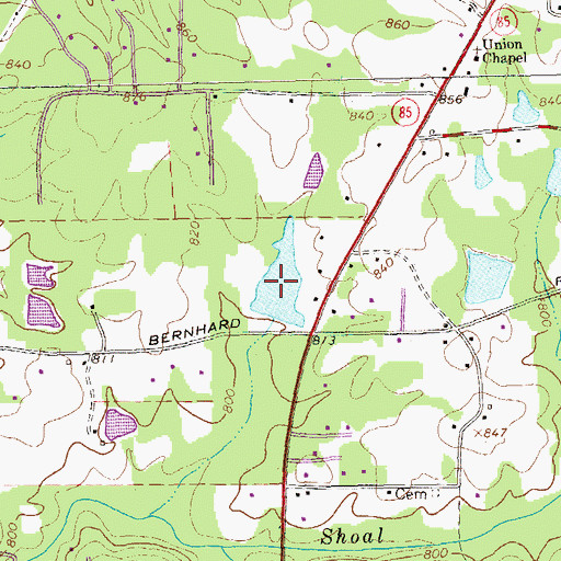 Topographic Map of Padgett Lake, GA