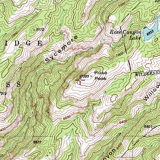 Topographic Map of Rose Peak, AZ