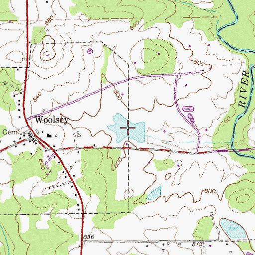 Topographic Map of Dungan Lake, GA
