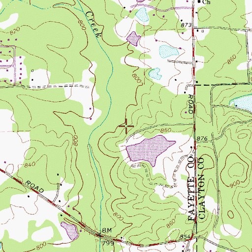 Topographic Map of Vickery Dam, GA