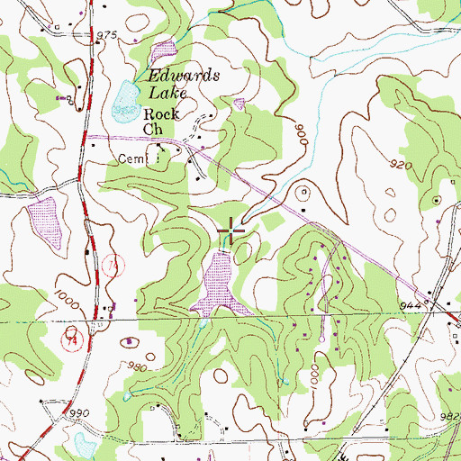 Topographic Map of Cooks Lake Dam, GA