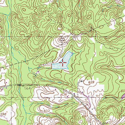 Topographic Map of Jordan Lake, GA