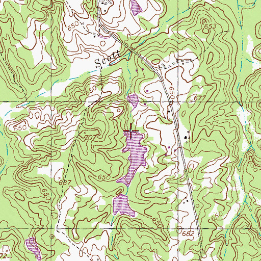 Topographic Map of Lee Lake Dam, GA