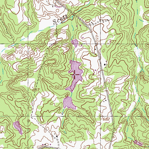 Topographic Map of Lee Lake, GA