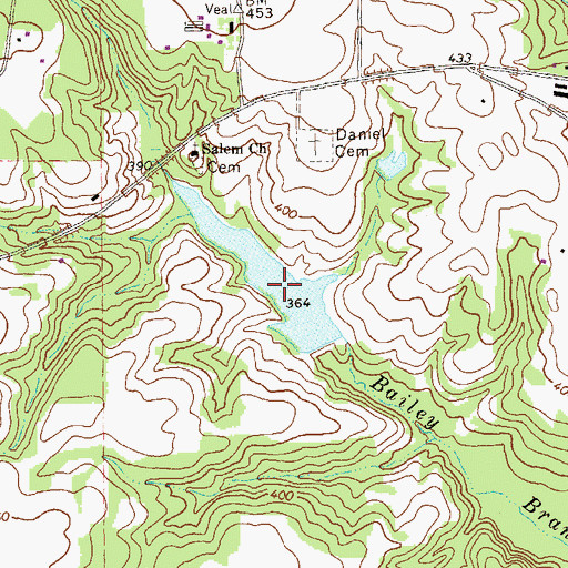 Topographic Map of Able Acres Lake, GA