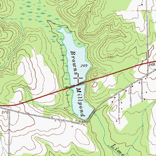 Topographic Map of Browns Millpond Dam, GA