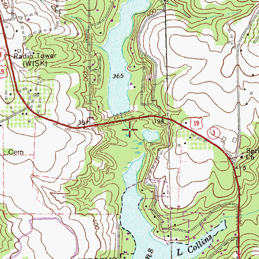 Topographic Map of Statham Lake Dam, GA