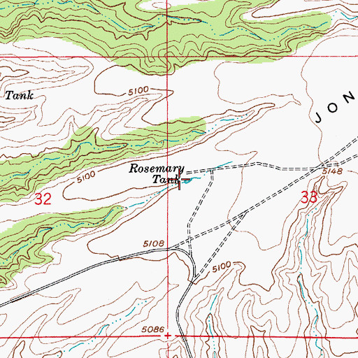 Topographic Map of Rosemary Tank, AZ