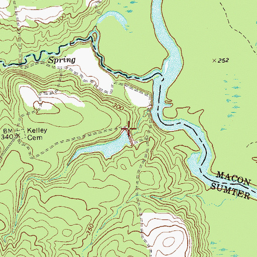 Topographic Map of Russell Thomas Lake Dam, GA