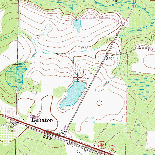 Topographic Map of Vickers Lake Dam, GA