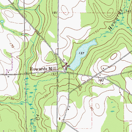 Topographic Map of Gilbert Lake Dam, GA