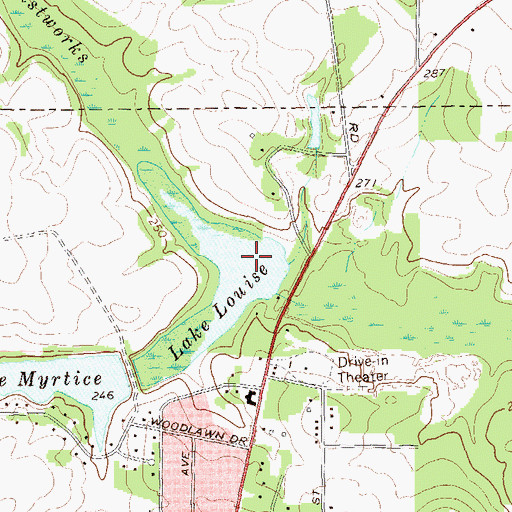 Topographic Map of Lake Louise Dam, GA