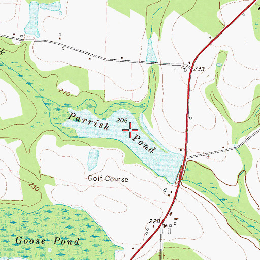 Topographic Map of Parrish Pond Dam, GA