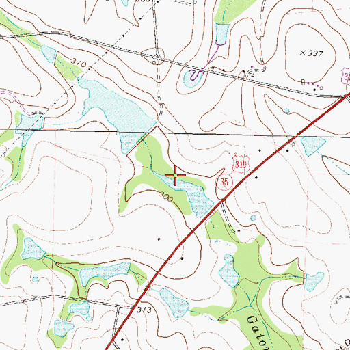Topographic Map of Ponder Lake, GA