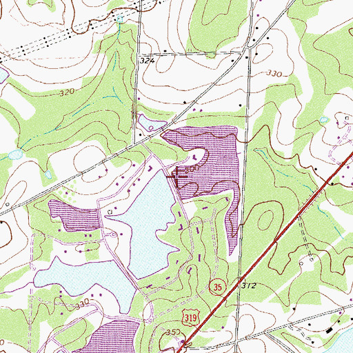 Topographic Map of Adcock-Morris Lake North Dam, GA
