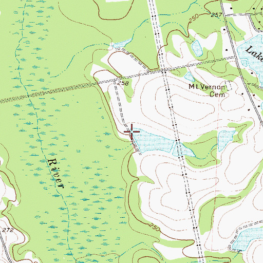 Topographic Map of Rutland Lake Dam, GA
