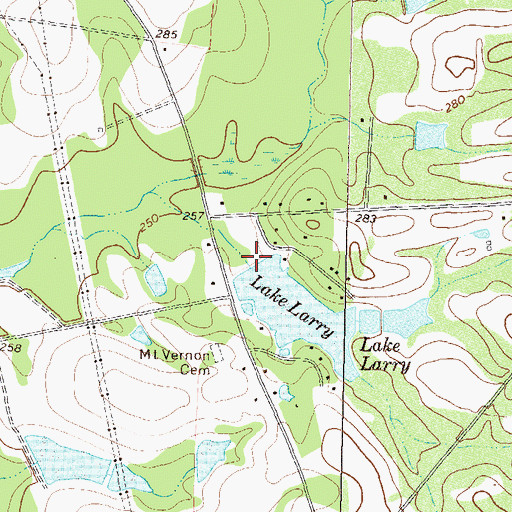 Topographic Map of Lake Larry Dam, GA