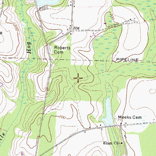 Topographic Map of Whiddons Millpond Dam, GA