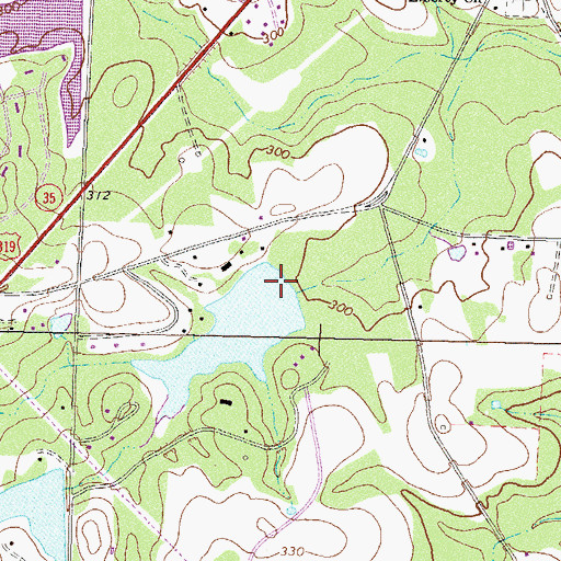 Topographic Map of Rankin Lake Dam, GA