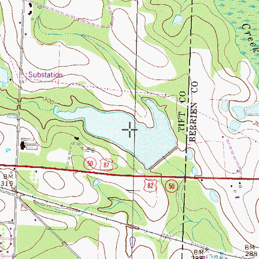 Topographic Map of McCrain Lake, GA