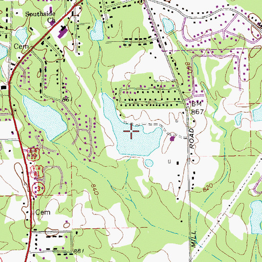 Topographic Map of Johnson Lake, GA