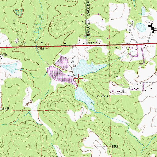 Topographic Map of Morris Lake Dam, GA
