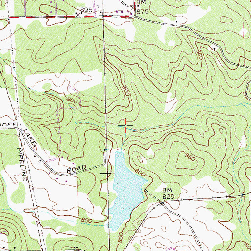 Topographic Map of Dundee Lake Dam, GA