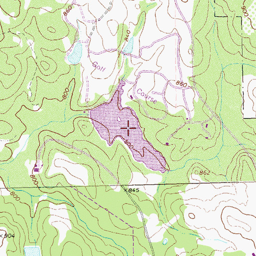 Topographic Map of Shoal Creek Lake, GA