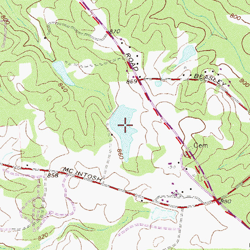 Topographic Map of Cheatam Lake, GA