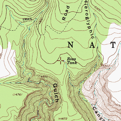 Topographic Map of Ross Tank, AZ