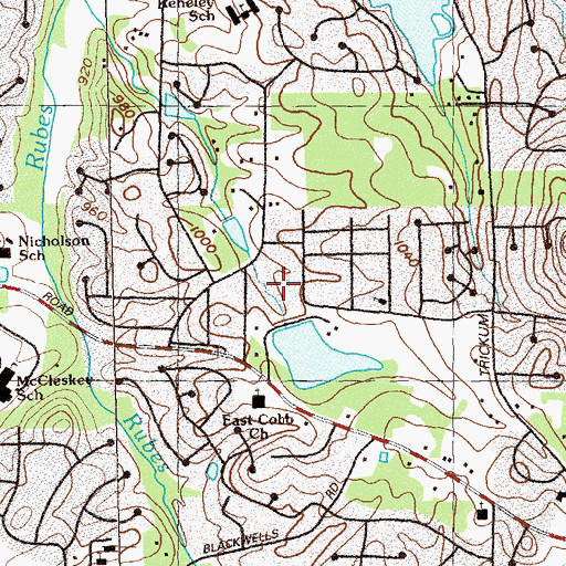 Topographic Map of Powers Lake, GA