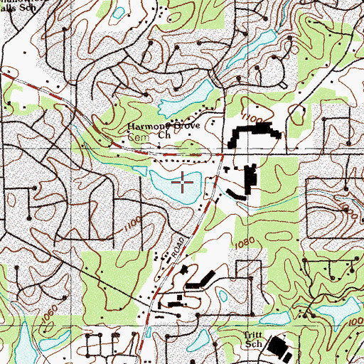 Topographic Map of Maddox Lake, GA