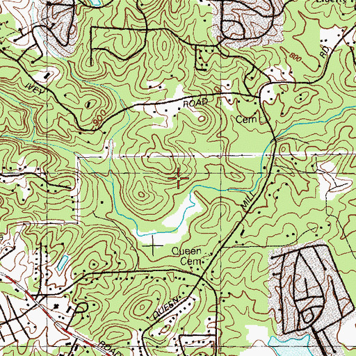 Topographic Map of Queens Lake Dam, GA