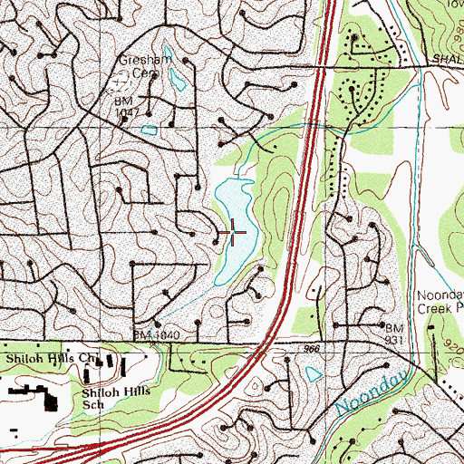 Topographic Map of Noonday Creek Structure Number Four Dam, GA