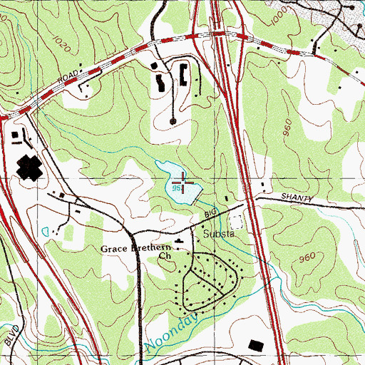 Topographic Map of Nelson Lake, GA