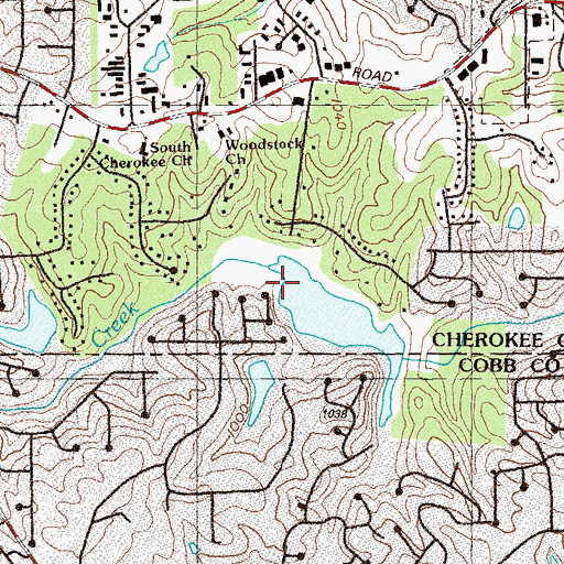 Topographic Map of Noonday Creek Structure Number 17 Dam, GA