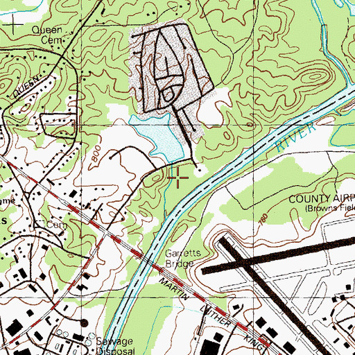 Topographic Map of Castle Lake, GA