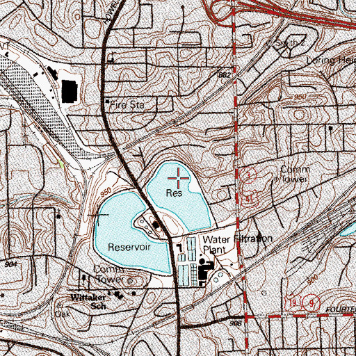 Topographic Map of Atlanta City Water Works Reservoir Number Two Dam, GA