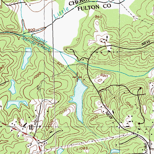 Topographic Map of Bartenfeld Dam, GA