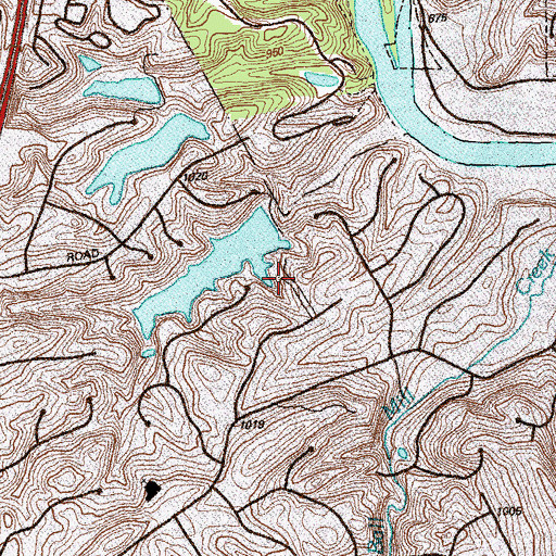 Topographic Map of Northridge Lake Dam, GA
