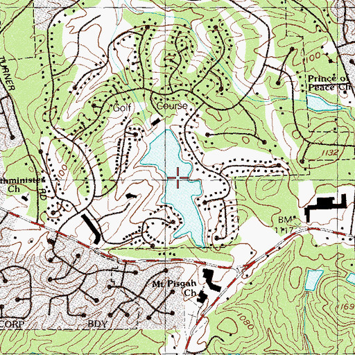 Topographic Map of Lake Arrida, GA