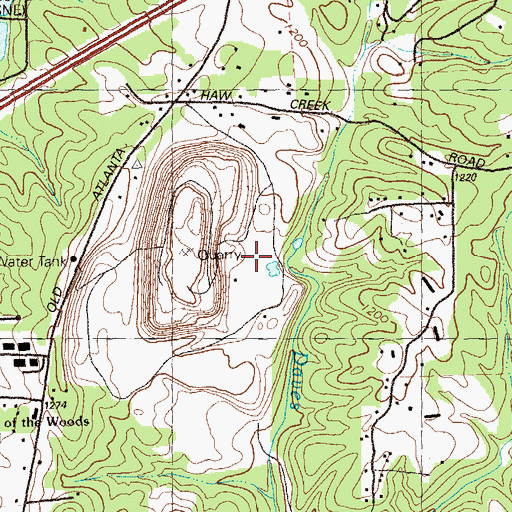 Topographic Map of Wilkie Dam, GA