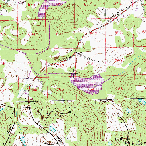 Topographic Map of Starnes Dam, GA