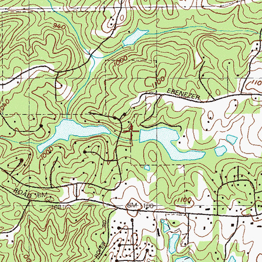 Topographic Map of Dominey Lake Dam, GA