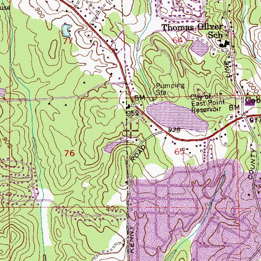 Topographic Map of Conart Lake Dam, GA