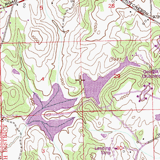 Topographic Map of Cedar Lake Dam, GA